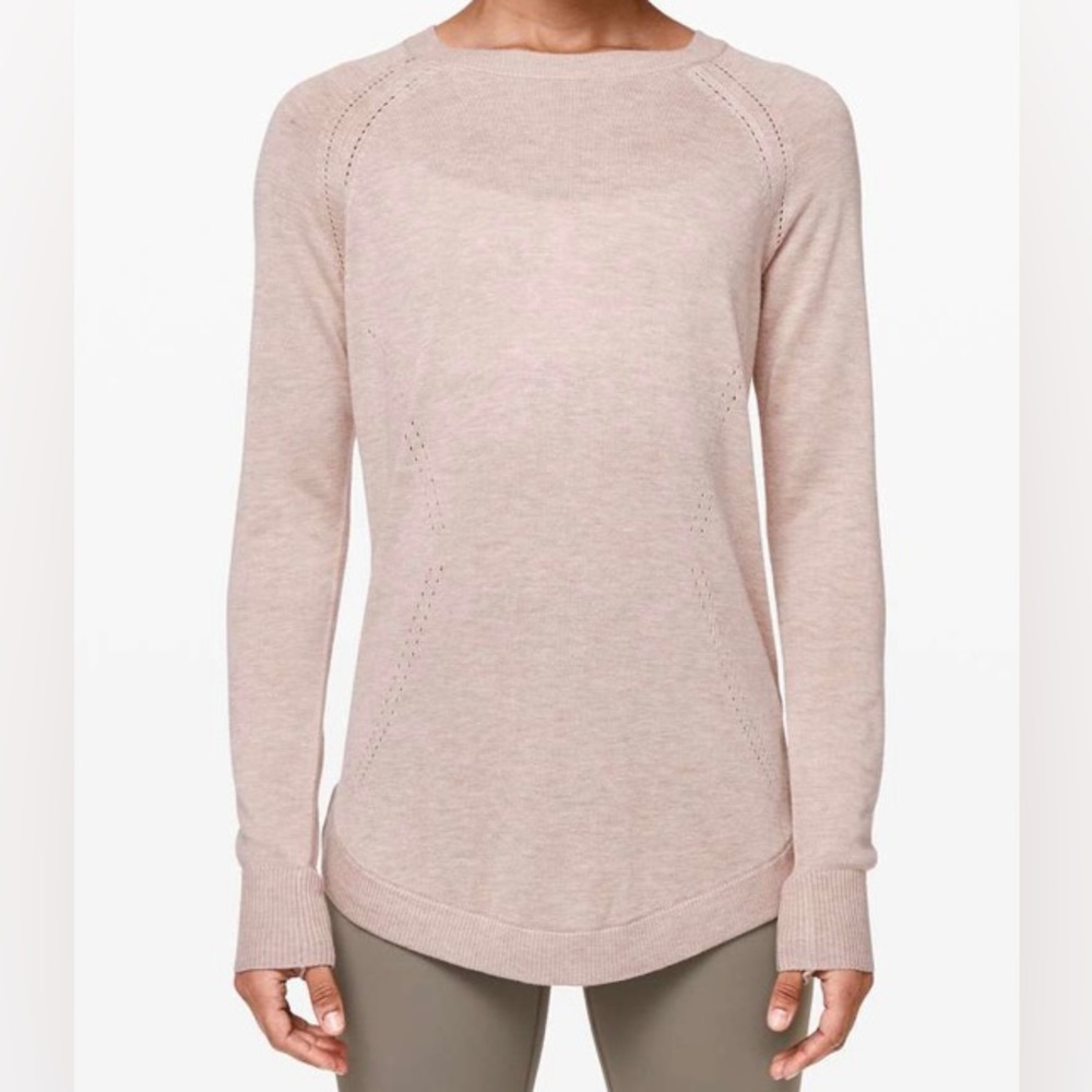 Lululemon athletica ‘Lead with Your Heart’ sweater in heathered bliss pink
